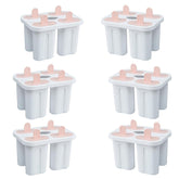 Kuber Industries Set of 4 Popsicle Mould|Reusable Ice Tray for Kulfi, Candy|Pack of 6| White